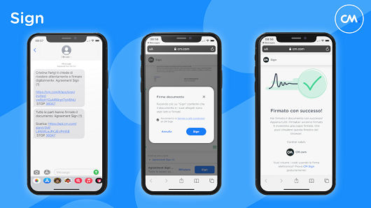 Con Sign, CM.com rende disponibile la firma elettronica anche tramite sms Con Sign, CM.com rende disponibile la firma elettronica anche tramite sms