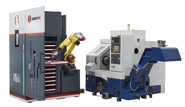 Esempio di asservimento per macchina utensile a CNC sfruttando un RoboFeed A20.