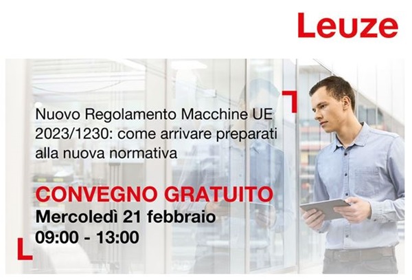  Leuze Italia ha organizzato per il prossimo 21 febbraio un convegno sulla nuova Normativa Macchine presso l’agriturismo San Paolo di Castelfranco Emilia, in provincia di Modena.